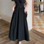 Váy dài kiểu Pháp phong cách Hepburn, cổ chữ V, thiết kế eo hẹp, chất liệu cao cấp cho nữ mùa hè