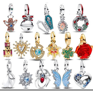 [Mới 2026] Mặt dây chuyền hình trái tim bướm hoa vàng lấp lánh bằng bạc S925 / Mặt dây chuyền đơn giản thời trang