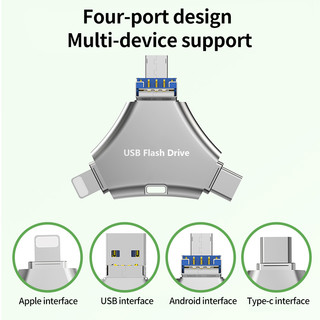 4 trong 1 Thích hợp cho Apple Android Typec USB Ổ đĩa Flash đa chức năng Dung lượng lớn otg Memory Stick