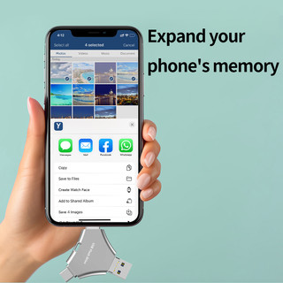 4 trong 1 Thích hợp cho Apple Android Typec USB Ổ đĩa Flash đa chức năng Dung lượng lớn otg Memory Stick