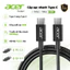 Acer Dây cáp sạc nhanh Type C ip 60W USB-C sang USB-C cáp bện truyền dữ liệu 480Mbps có đầu nối nhôm cáp USB-C bền và chống uốn cong cho Mac UC0020