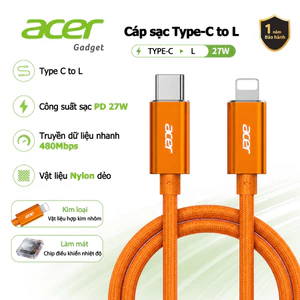 Acer Dây cáp sạc nhanh Type C sang L 27W PD Cáp USB C truyền dữ liệu cho Với cáp dữ liệu truyền dữ liệu 480 Mbps 20W Thích hợp cho IP 11 12 13 14 máy tính bảng UC0025