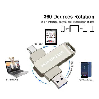 Điện thoại di động hai trong một typec u Disk 2TB Ổ đĩa kép Ổ đĩa Flash USB chất lượng cao Bộ nhớ tốc độ cao Bộ nhớ dữ liệu 1TB otg