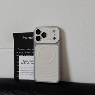 Ốp điện thoại từ tính cong gợn cửa sổ lớn thích hợp cho iPhone 12 13 14 15 16 17 Pro Max Vỏ silicon bảo vệ toàn diện