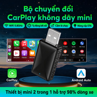 Bộ chuyển đổi Carplay không dây Android Auto Apple Carplay Adapter Plug and Play Mini Wireless Carplay Adapter