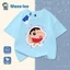 Áo thun tay lỡ bé trai bé gái chất cotton 100% - In hình Shin-chan hoạt hình dễ thương mùa hè 2026
