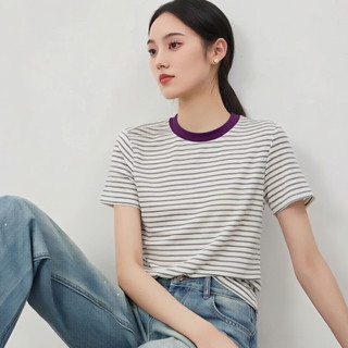 Áo thun sọc tím phẳng, ngọt ngào và mơ mộng - Perfect cho mùa xuân và hè!