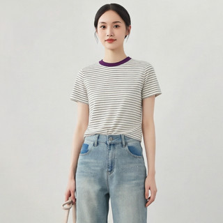 Áo thun sọc tím phẳng, ngọt ngào và mơ mộng - Perfect cho mùa xuân và hè!