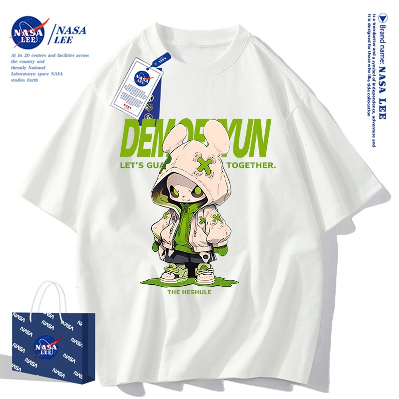 Áo Phông Unisex In Hình Bunny NASA - Chất Liệu Thoáng Mát, Mẫu Đẹp Chất, Form Rộng Phù Hợp Đi Chơi