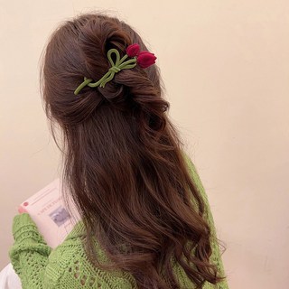 Retro Flocking Tulip Twist Clip Mũ đội đầu tóc cao cấp