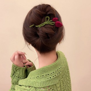 Retro Flocking Tulip Twist Clip Mũ đội đầu tóc cao cấp