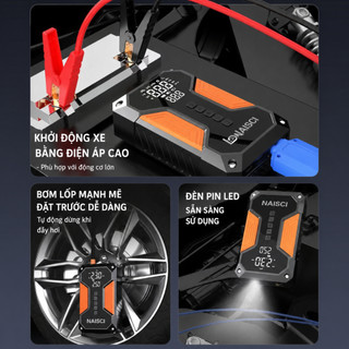 Bộ kích điện ô tô 4 trong 1 LONAISCI 99800mAh 1600A Cổng thông minh có quạt tản nhiệt