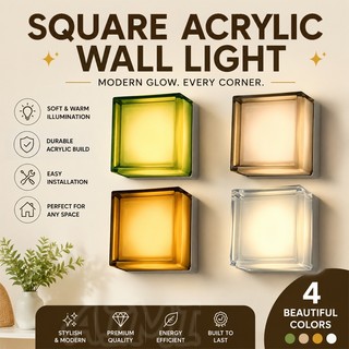 AIMI Đèn Tường Vuông Led Bauhaus Acrylic Cho Phòng Khách Hành Lang Phòng Ngủ Đèn Phòng Tắm Trang Trí Nội Thất Đèn Chiếu Sáng Trong Nhà