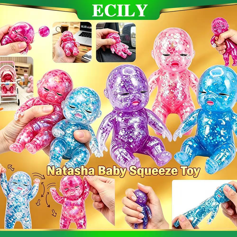 ECILY Natasha Squishy Bé Mềm Đồ Chơi Giảm Căng Thẳng Mờ Cảm Giác Maltose Squishy Đồ Chơi Chống Căng Thẳng Để Thư Giãn Giảm Lo Âu