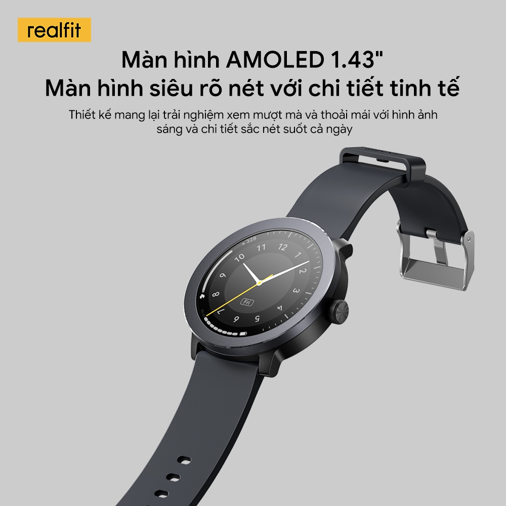 [HÀNG MỚI VỀ] Đồng hồ thông minh REALFIT WATCH | Màn hình AMOLED 1,43 " | Gọi Bluetooth | Theo dõi sức khỏe | Pin lên đến 14 ngày