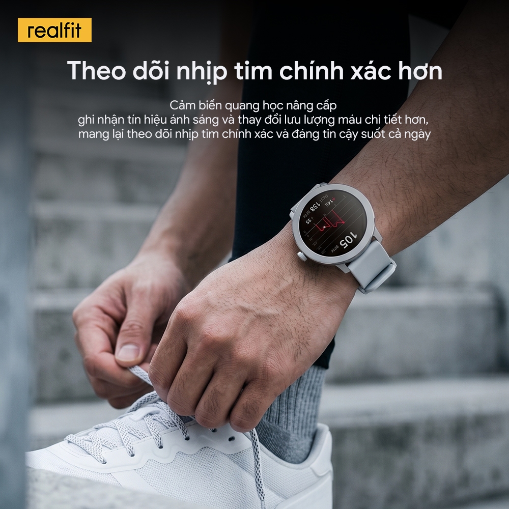 [HÀNG MỚI VỀ] Đồng hồ thông minh REALFIT WATCH | Màn hình AMOLED 1,43 " | Gọi Bluetooth | Theo dõi sức khỏe | Pin lên đến 14 ngày