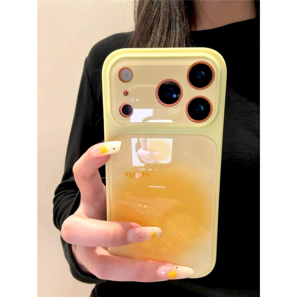Ốp điện thoại Acrylic họa tiết che nắng màu vàng cho iPhone 17 Pro Max