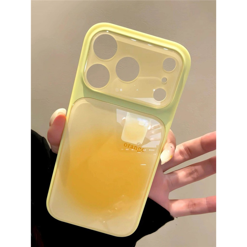 Ốp điện thoại Acrylic họa tiết che nắng màu vàng cho iPhone 17 Pro Max