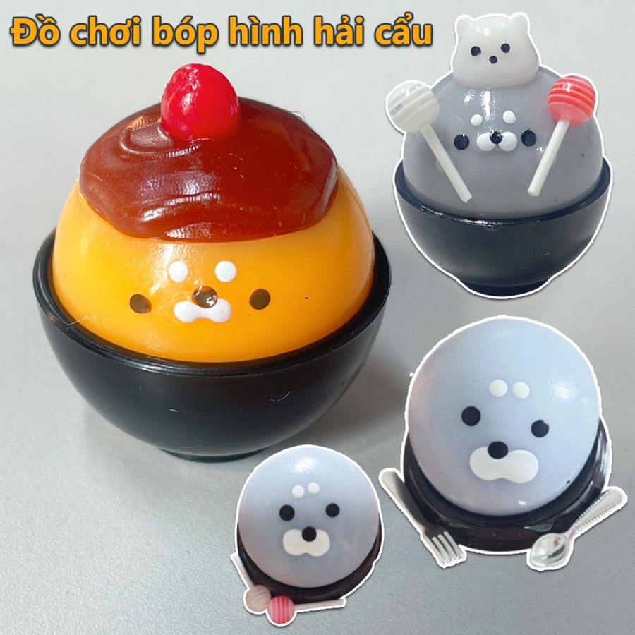 Kawaii Seal Squishy Đồ chơi với Lollipop Bowl Thiết kế con dấu vui nhộn Tăng chậm Giảm căng thẳng Bóp Đồ chơi Fidget giác quan