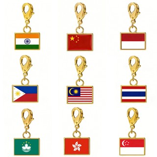 SKYRIM Tùy Chỉnh Quốc Gia Malaysia Philippines Singapore Cờ Iran 10 * 6.6mm Vòng Tay Quyến Rũ Thép Không Gỉ Thời Trang Trang Trang Sức Quà Tặng Bán Buôn