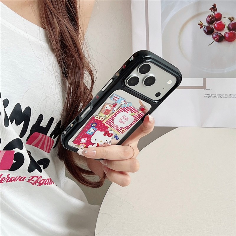 IPhone 17 Pro Max Mirror Cat pattern Vỏ điện thoại chất liệu Acrylic