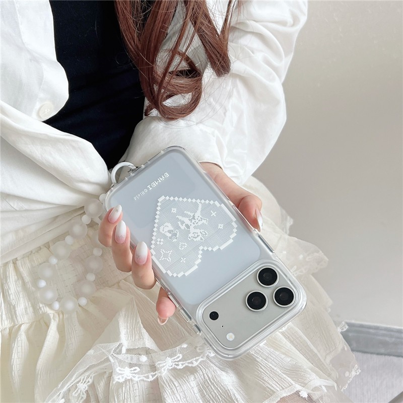 IPhone 17 Pro Max Họa tiết hình trái tim ren thô chất liệu TPU Vỏ điện thoại xử lý IMD