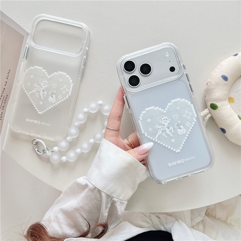 IPhone 17 Pro Max Họa tiết hình trái tim ren thô chất liệu TPU Vỏ điện thoại xử lý IMD