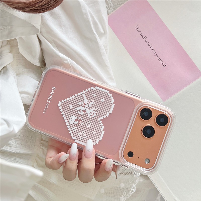 IPhone 17 Pro Max Họa tiết hình trái tim ren thô chất liệu TPU Vỏ điện thoại xử lý IMD