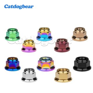 Catdogbear Hạt Titan và Khóa Kim Loại M6-M12, Mặt Bích Lục Giác, Anti-Slip, Phù Hợp với Xe Máy, Xe Đạp và RC