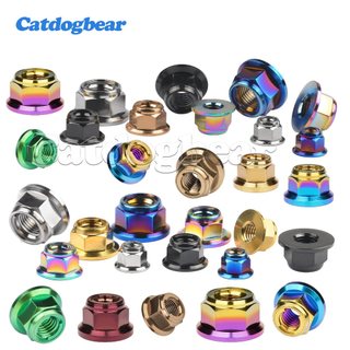 Catdogbear Hạt Titan và Khóa Kim Loại M6-M12, Mặt Bích Lục Giác, Anti-Slip, Phù Hợp với Xe Máy, Xe Đạp và RC