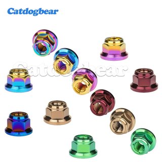 Catdogbear Hạt Titan và Khóa Kim Loại M6-M12, Mặt Bích Lục Giác, Anti-Slip, Phù Hợp với Xe Máy, Xe Đạp và RC