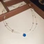 Vòng cổ Hiệu ứng xếp lớp đường vô hình với mặt dây chuyền Cubic Zirconia tròn màu xanh, ngọc trai nhỏ & giọng CZ, Phong cách thanh lịch có thể điều chỉnh Dainty dành cho nữ Trang sức thời trang