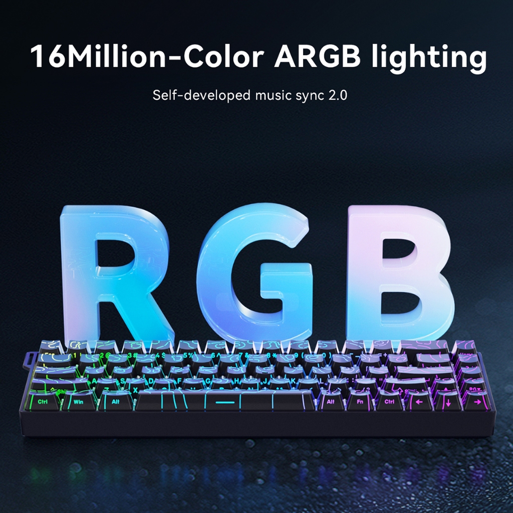 Bàn phím chơi game công tắc từ tính AJAZZ AK680 V2, Tỷ lệ bỏ phiếu 8K, 0,01mm RT, Tấm nhôm, Đèn nền RGB 68 phím | BigBuy360 - bigbuy360.vn