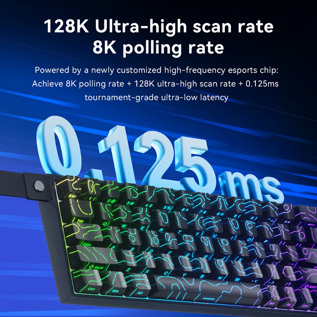 Bàn phím chơi game công tắc từ tính AJAZZ AK680 V2, Tỷ lệ bỏ phiếu 8K, 0,01mm RT, Tấm nhôm, Đèn nền RGB 68 phím | BigBuy360 - bigbuy360.vn
