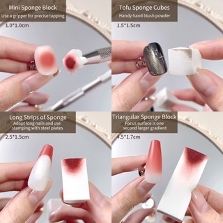 ANNIES Xốp Puff Họ Xô Bốn Kích Cỡ Dụng Cụ Làm Móng Tay Bọt Biển Mật Độ Cao