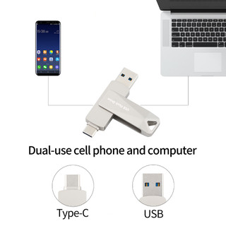 2TB USB Type-C Giao diện kép Ổ đĩa Flash Bộ nhớ Stick Thumb Driver Dữ liệu lưu trữ bên ngoài