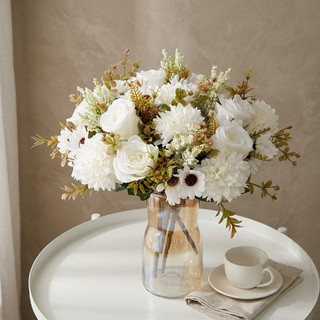 Hoa Hồng Nhân Tạo Dahlia Hỗn Hợp Bó Hoa Nhà Trang Trí Đám Cưới Lụa Hoa Giả Bàn Trung Tâm Tiệc Văn Phòng Vườn Vintage Thẩm Mỹ Ins Phong Cách Bắc Âu DIY Quà Tặng Murang Maganda