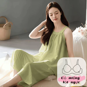 【Có miếng độn ngực】Áo ngủ nữ mặc ở nhà hay đi chơi đều được – dây quai, màu đơn giản, thoáng mát, dễ chịu, mặc được cả bốn mùa xuân hè – Hàng mới về.