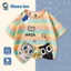 Áo Thun NASA X Ốc Thỏ Phi Hành Gia 2026 - Sọc Ngang Cam Xanh Dễ Thương - Cotton Cho Bé Trai Bé Gái