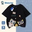 Áo Thun NASA X Ốc Thỏ Phi Hành Gia 2026 - Sọc Ngang Cam Xanh Dễ Thương - Cotton Cho Bé Trai Bé Gái