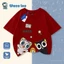 Áo Thun NASA X Ốc Thỏ Phi Hành Gia 2026 - Sọc Ngang Cam Xanh Dễ Thương - Cotton Cho Bé Trai Bé Gái
