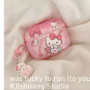Ốp điện thoại hình Hello Kitty bằng silicon hoạt hình Tương thích cho AirPods 1 / 2 / 3 / Pro 2 Vỏ bảo vệ tai nghe không dây TPU