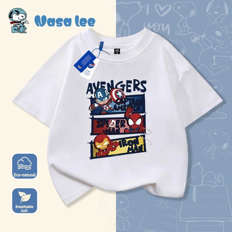 Áo Thun Trẻ Em Marvel Avengers 2026 - Họa Tiết Siêu Anh Hùng - Cotton Co Giãn - Cho Bé Trai