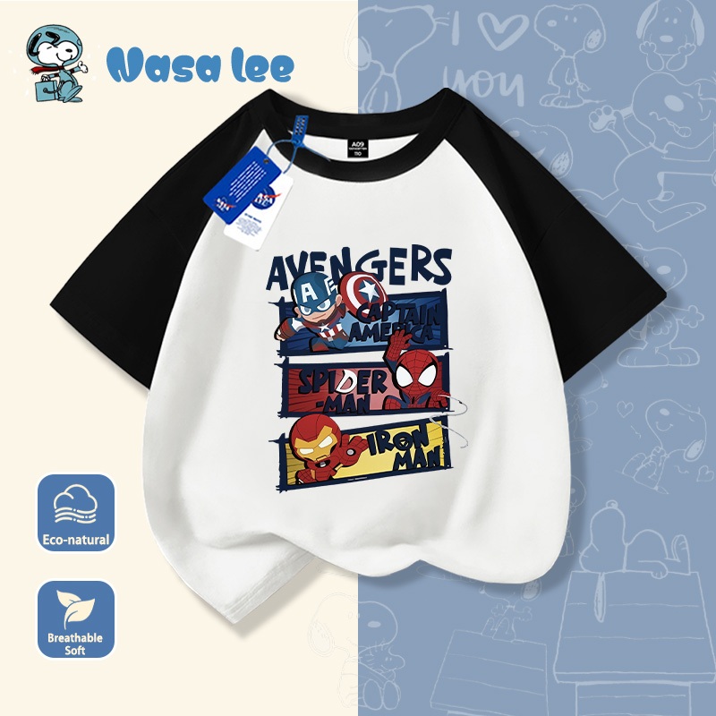 Áo Thun Trẻ Em Marvel Avengers 2026 - Họa Tiết Siêu Anh Hùng - Cotton Co Giãn - Cho Bé Trai
