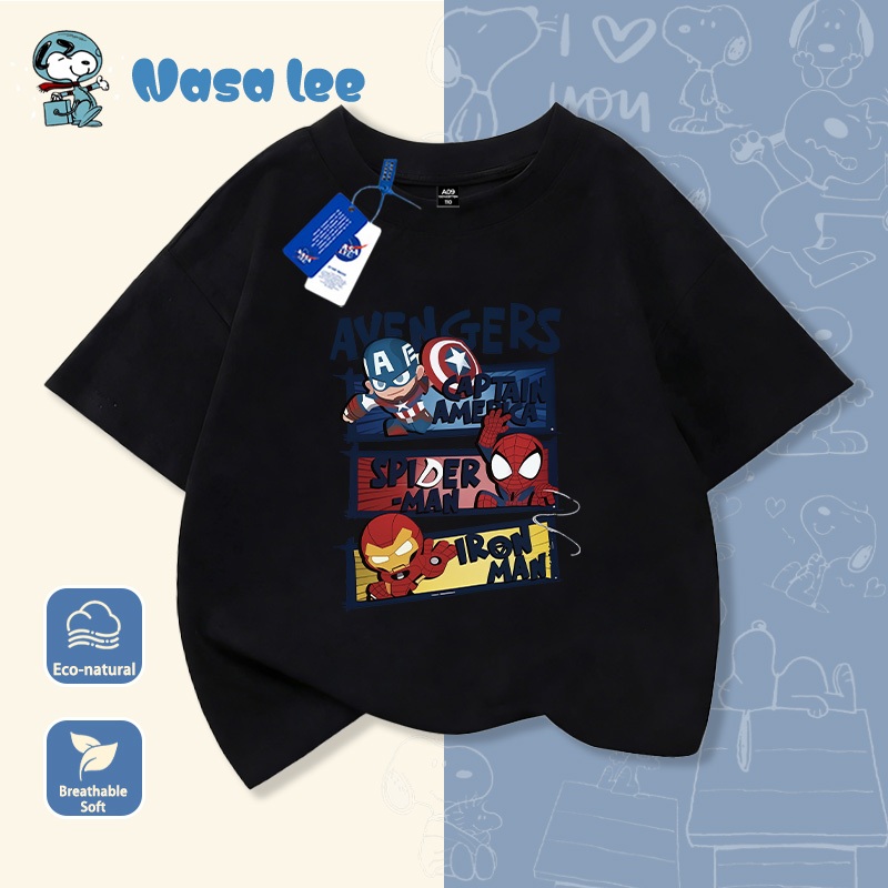 Áo Thun Trẻ Em Marvel Avengers 2026 - Họa Tiết Siêu Anh Hùng - Cotton Co Giãn - Cho Bé Trai