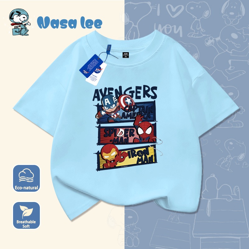 Áo Thun Trẻ Em Marvel Avengers 2026 - Họa Tiết Siêu Anh Hùng - Cotton Co Giãn - Cho Bé Trai
