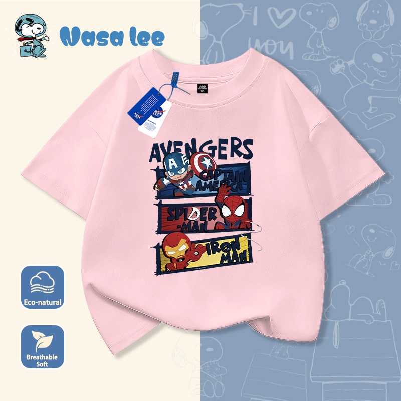 Áo Thun Trẻ Em Marvel Avengers 2026 - Họa Tiết Siêu Anh Hùng - Cotton Co Giãn - Cho Bé Trai
