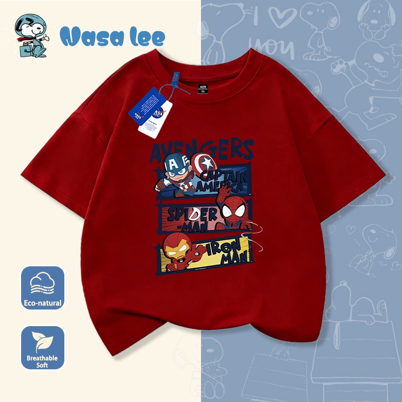 Áo Thun Trẻ Em Marvel Avengers 2026 - Họa Tiết Siêu Anh Hùng - Cotton Co Giãn - Cho Bé Trai