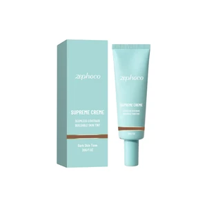 Zephoco Supreme Creme Buildable Skin Tint, Bảo hiểm tự nhiên liền mạch cho tông màu da tối, Trang điểm đế mài mòn nhẹ suốt ngày 30g