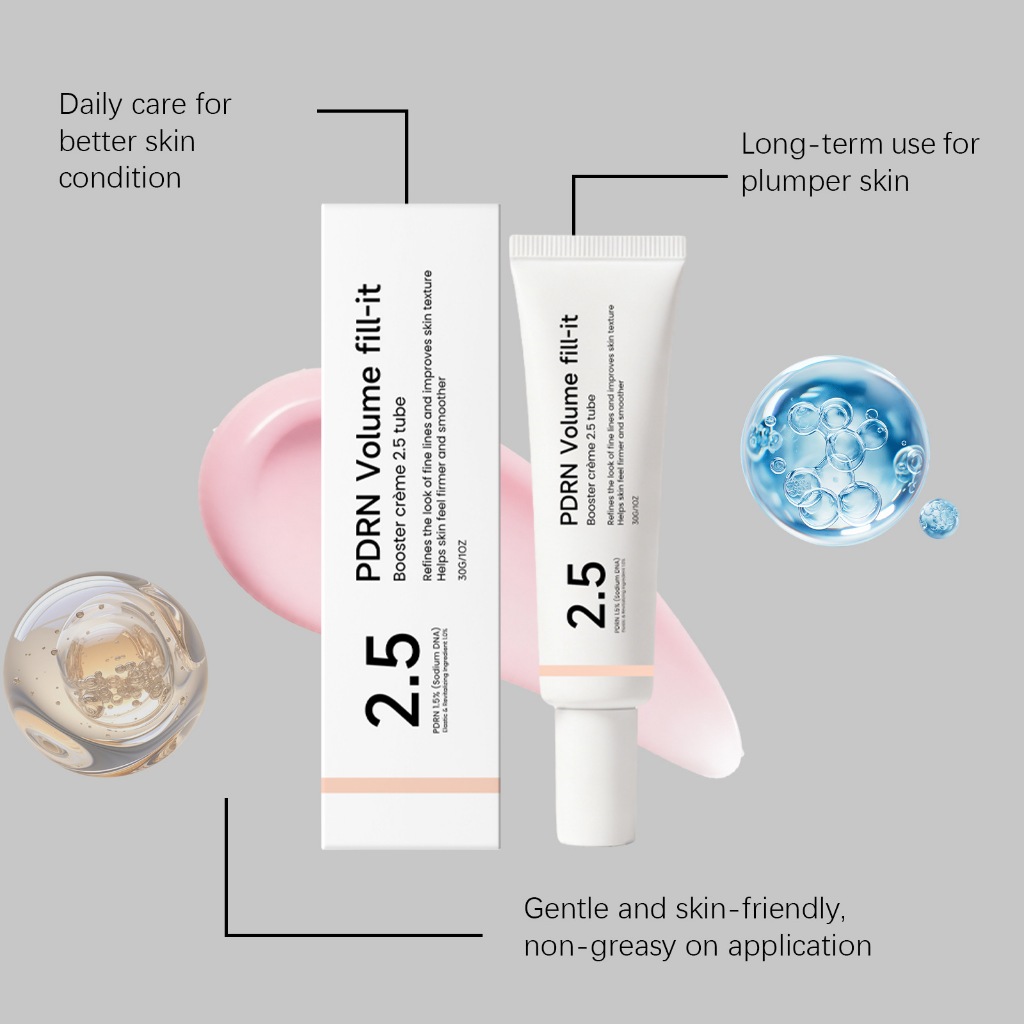PDRN Volume Fill-it Booster Crème 2.5 30g, Kem dưỡng da mặt chống lão hóa 1,5% PDRN, Tinh chỉnh nếp nhăn & cải thiện kết cấu da